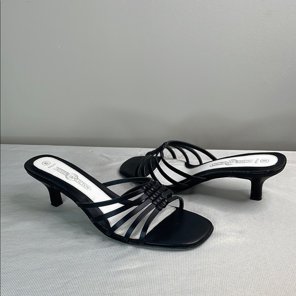 Vintage Y2K Strappy Square Toe Kitten Heels Black Paula Premier Collection 8.5 - Picture 11 of 11
